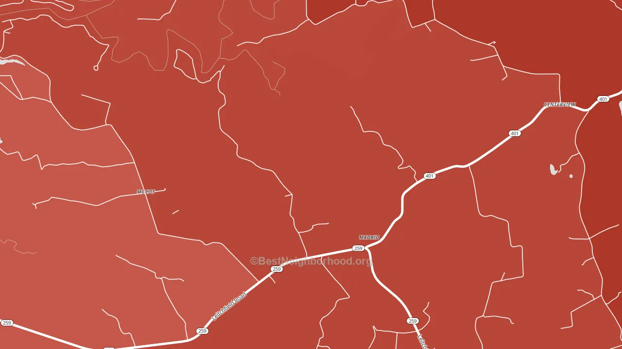 Madrid, KY block-group political-lean map