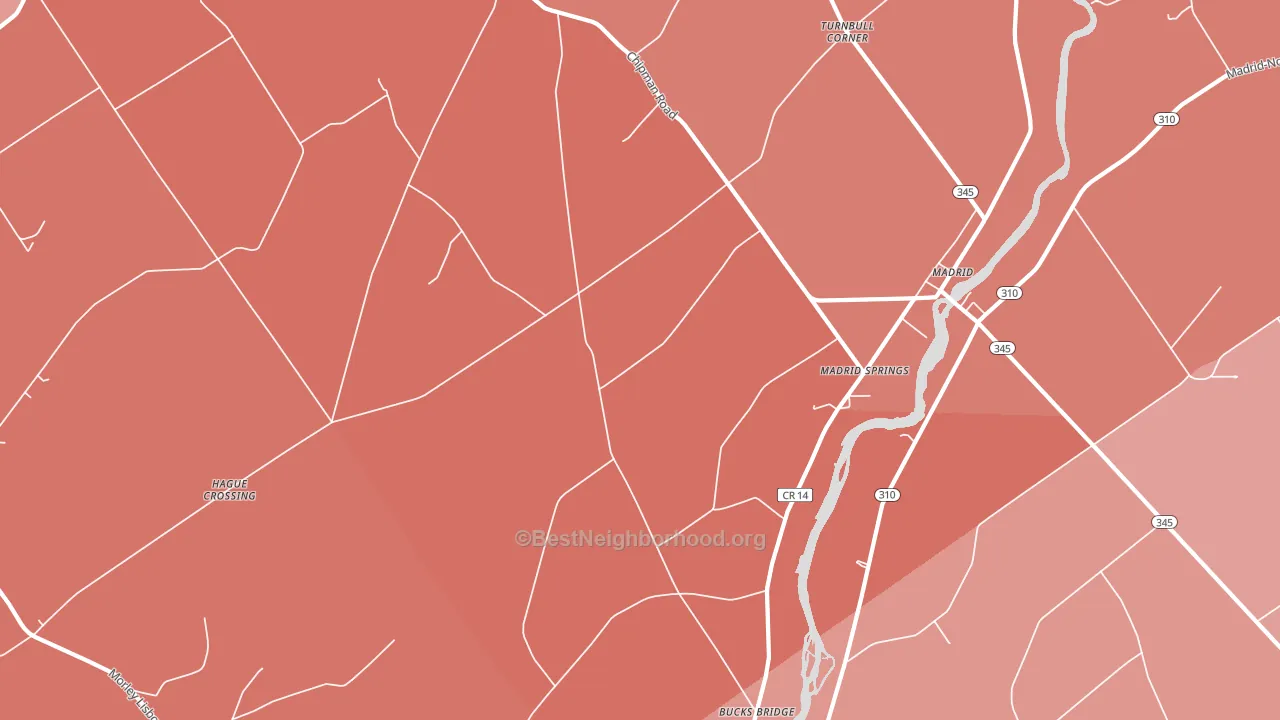 Madrid Springs, NY block-group political-lean map