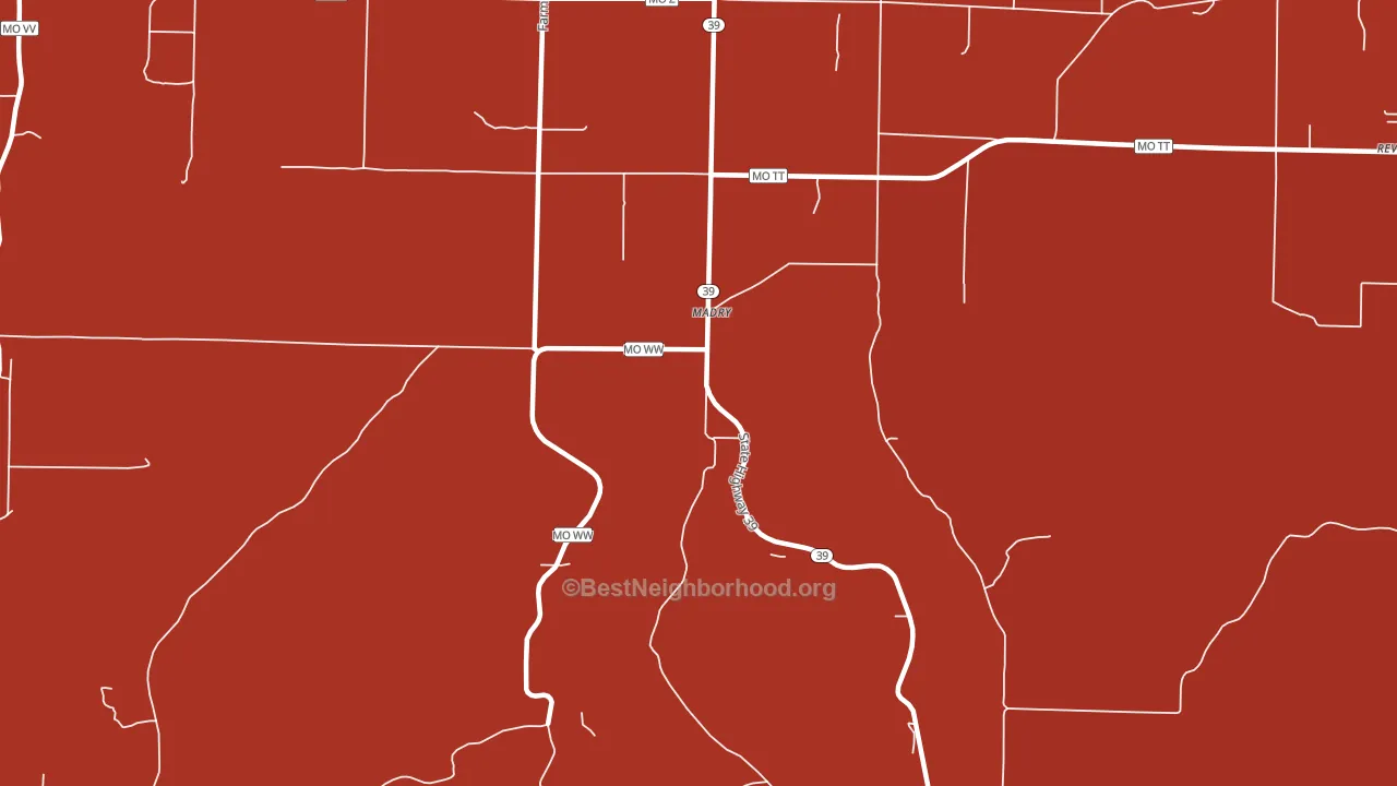 Madry, MO block-group political-lean map