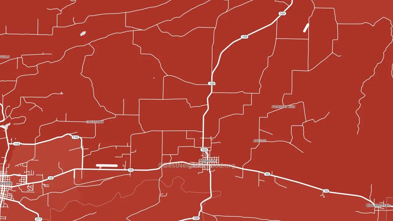 Magazine, AR block-group political-lean map