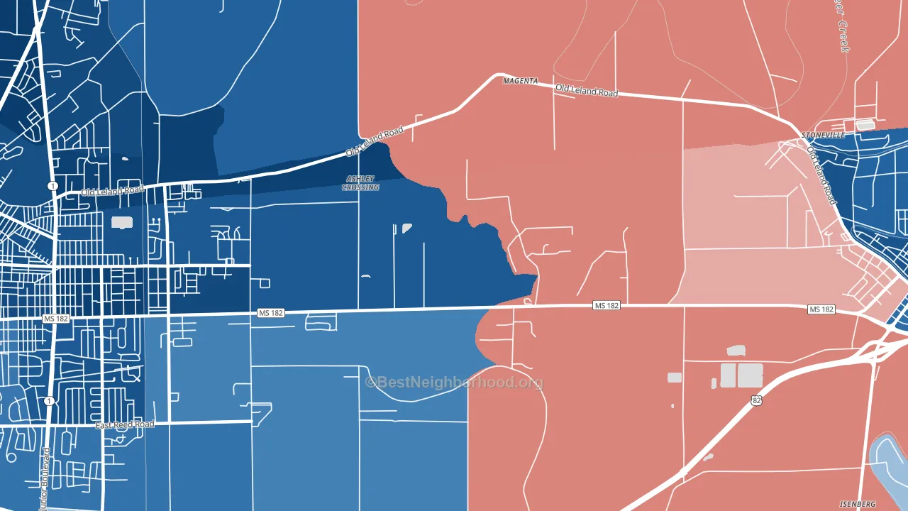 Magenta, MS block-group political-lean map
