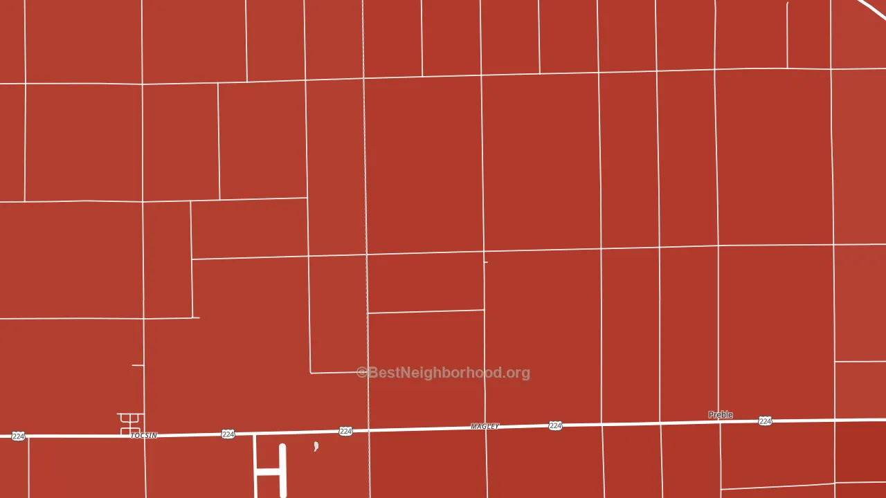 Magley, IN block-group political-lean map