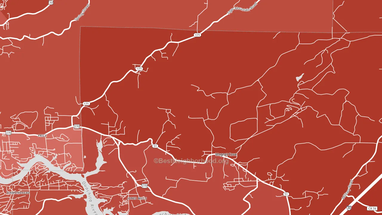 Magnet Cove, AR block-group political-lean map
