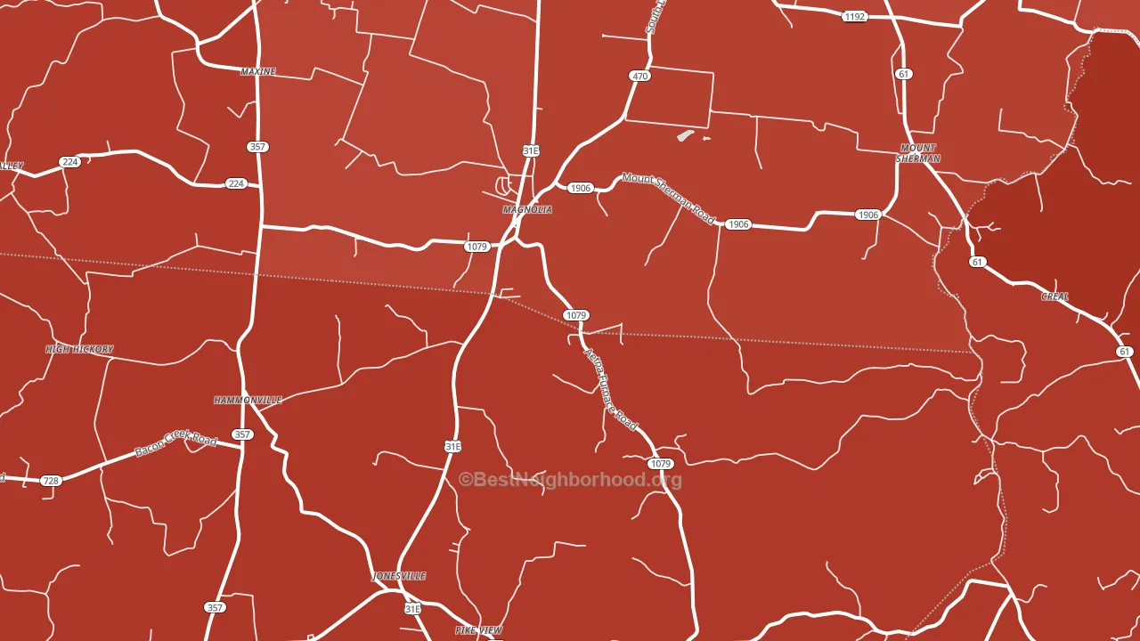 Magnolia, KY block-group political-lean map