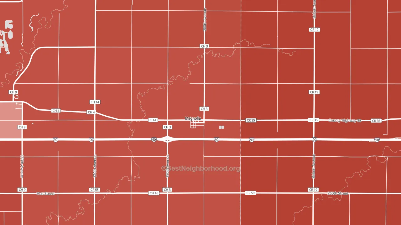 Magnolia, MN block-group political-lean map