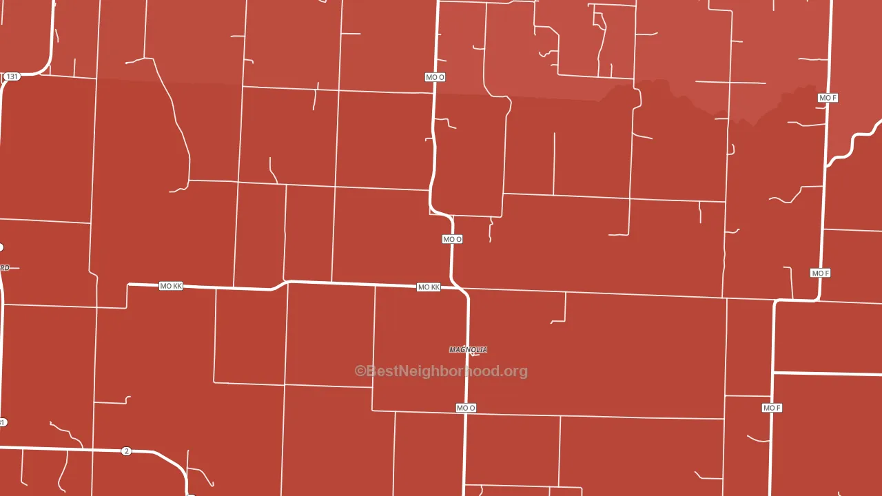 Magnolia, MO block-group political-lean map