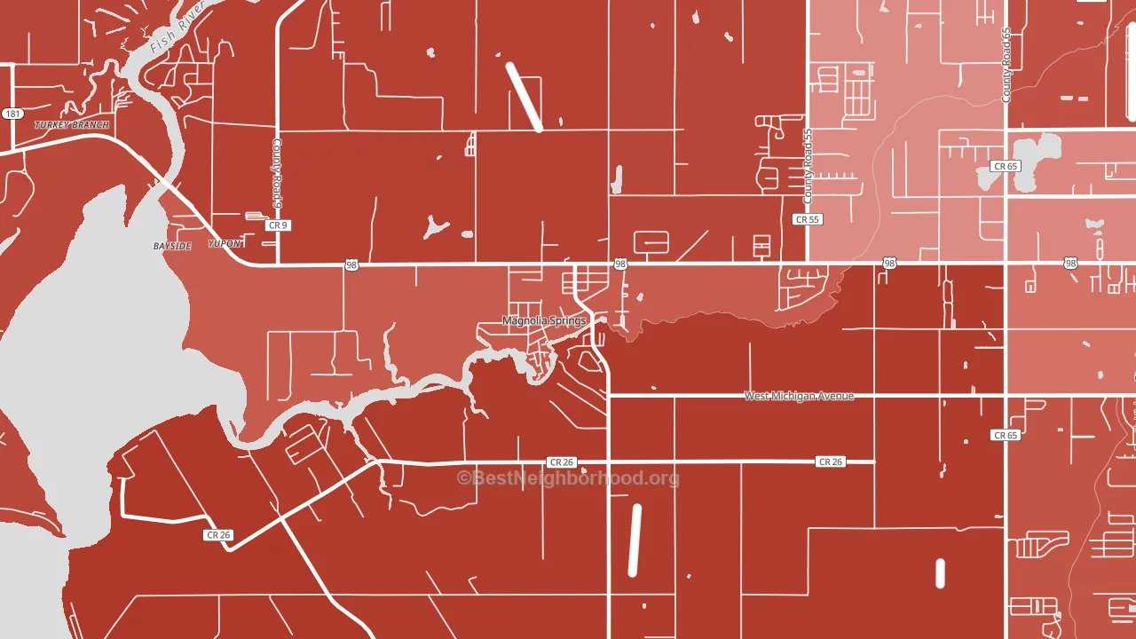 Magnolia Springs, AL block-group political-lean map