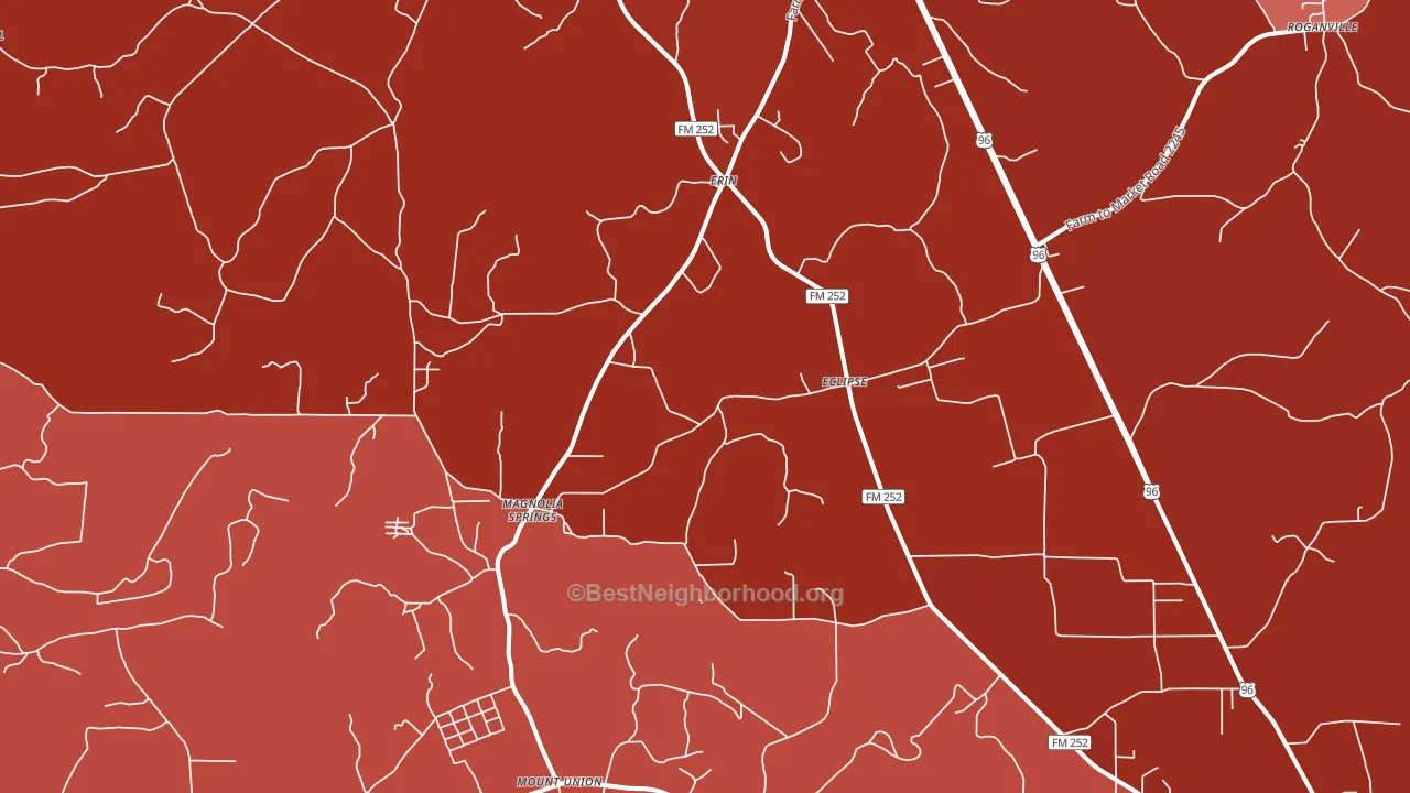 Magnolia Springs, TX block-group political-lean map