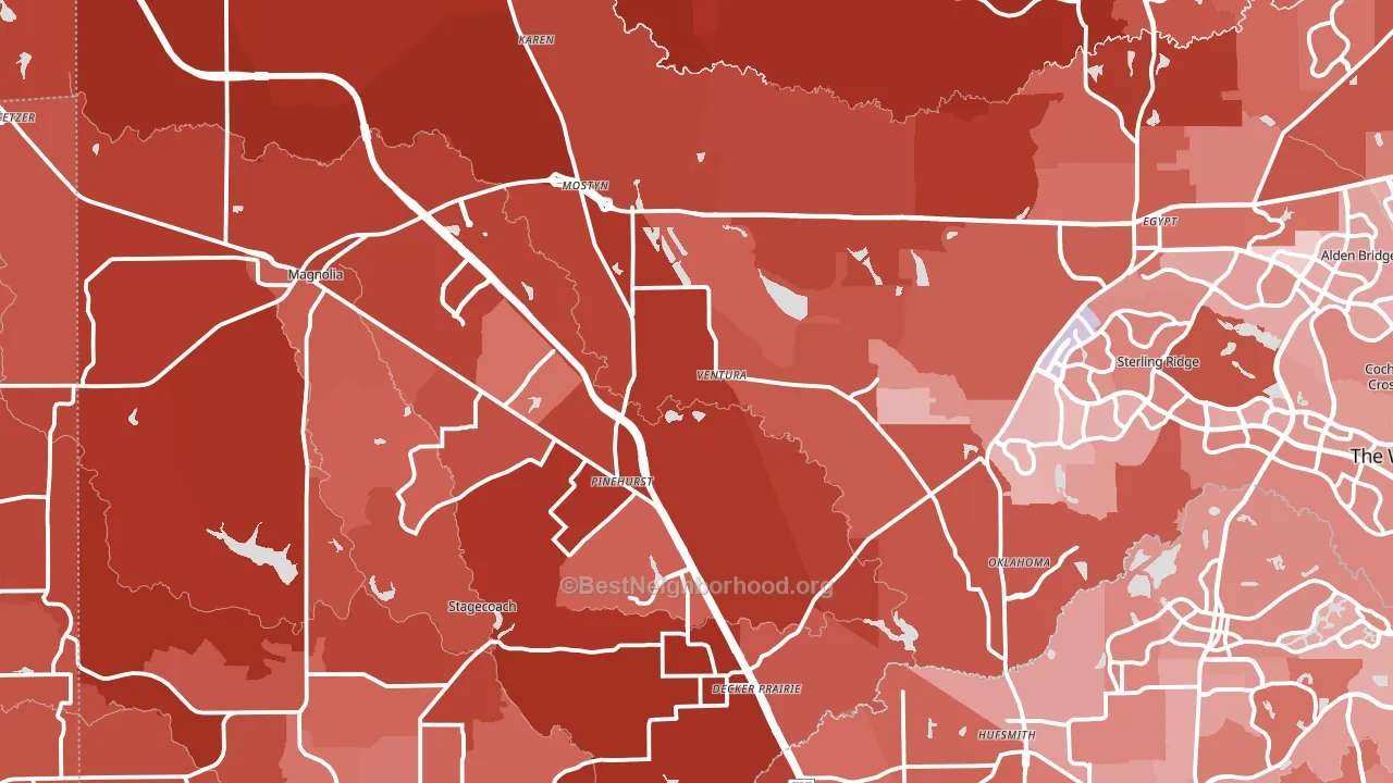 Magnolia, TX block-group political-lean map