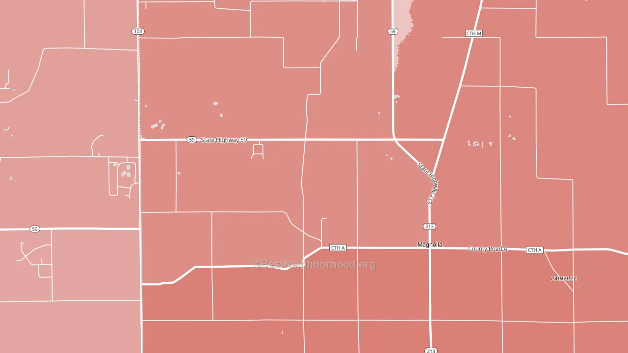 Magnolia, WI block-group political-lean map