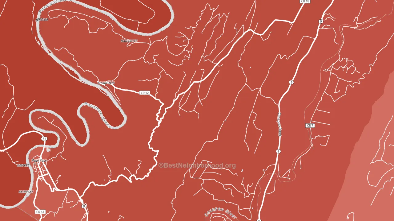 Magnolia, WV block-group political-lean map