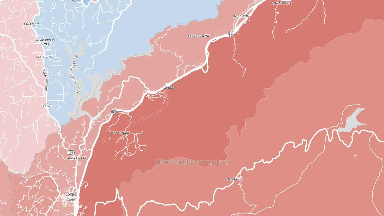 Magra, CA block-group political-lean map