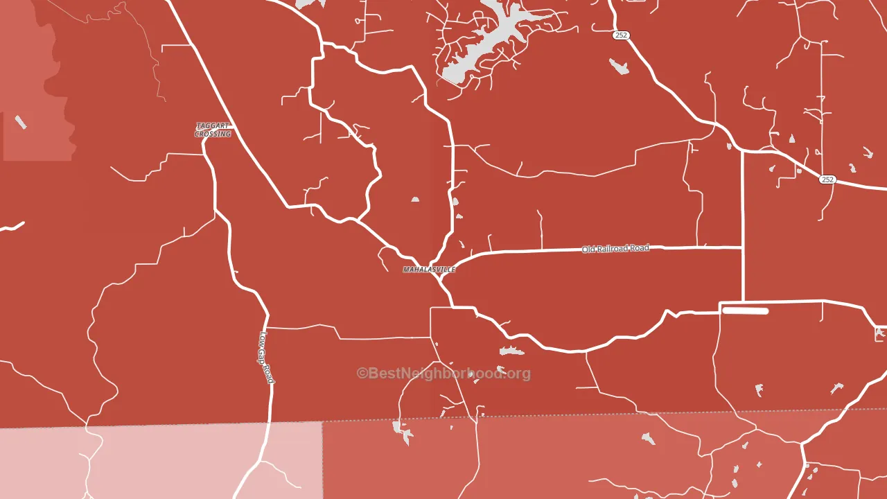 Mahalasville, IN block-group political-lean map
