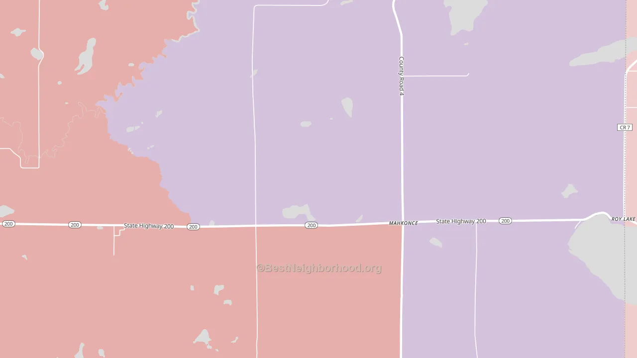 Mahkonce, MN block-group political-lean map