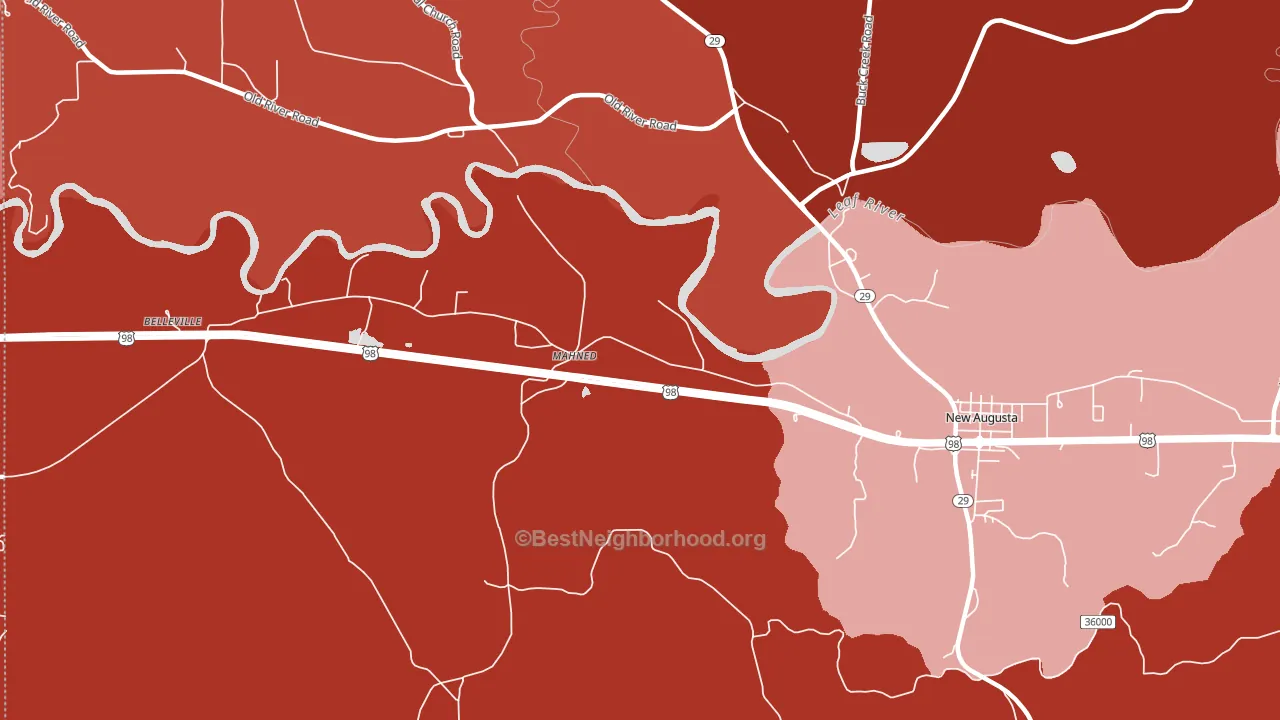 Mahned, MS block-group political-lean map