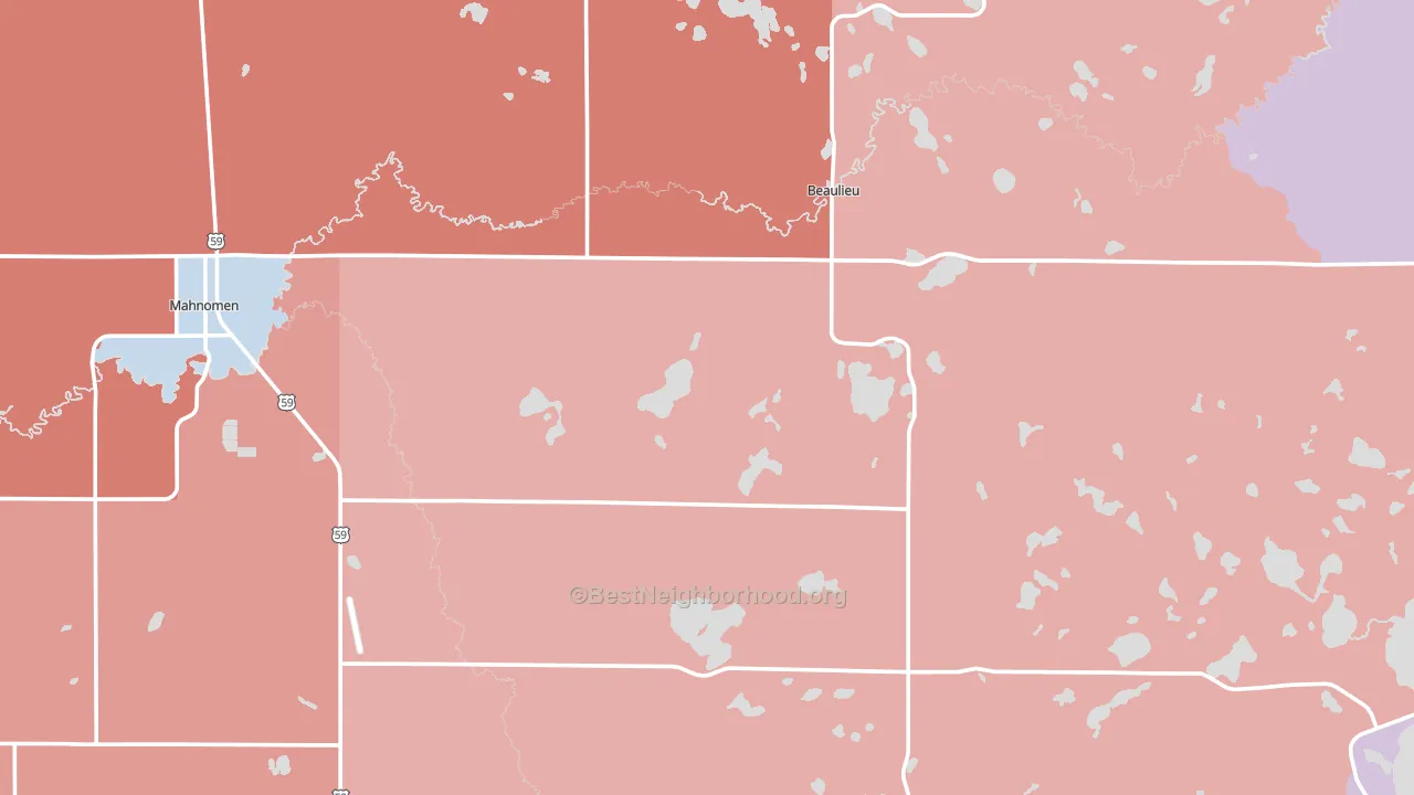Mahnomen County, MN block-group political-lean map