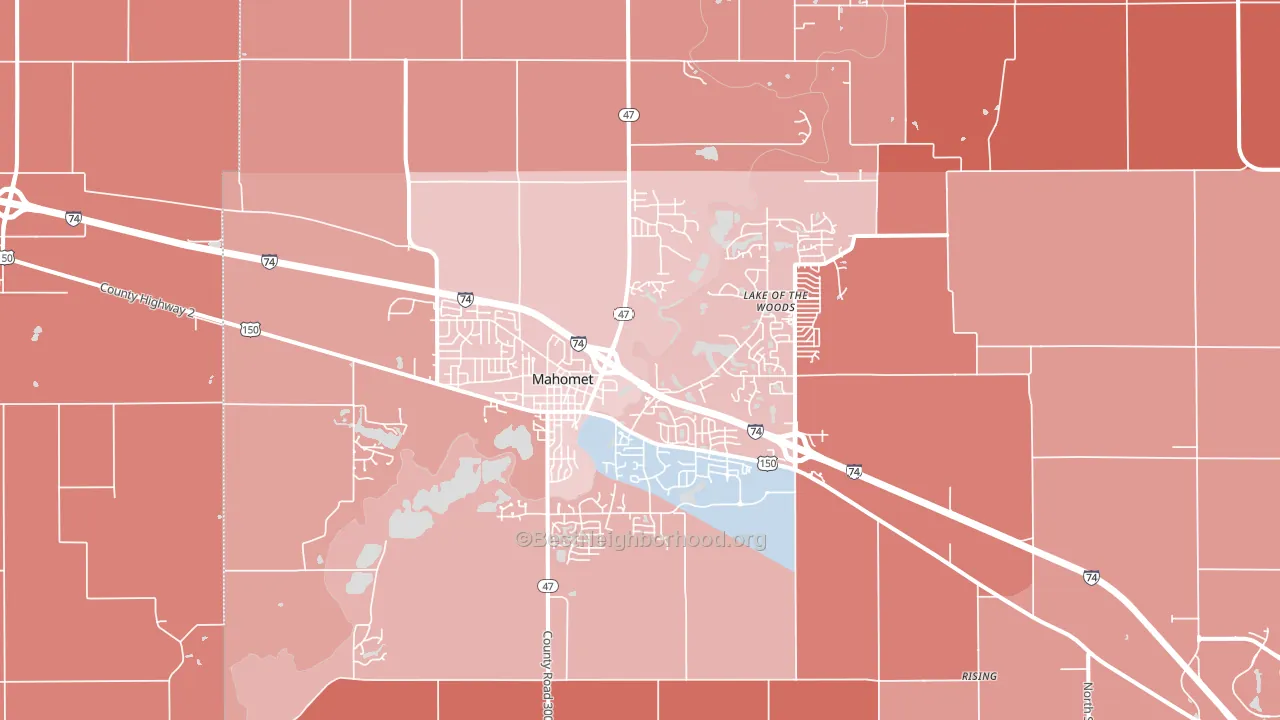 Mahomet, IL block-group political-lean map