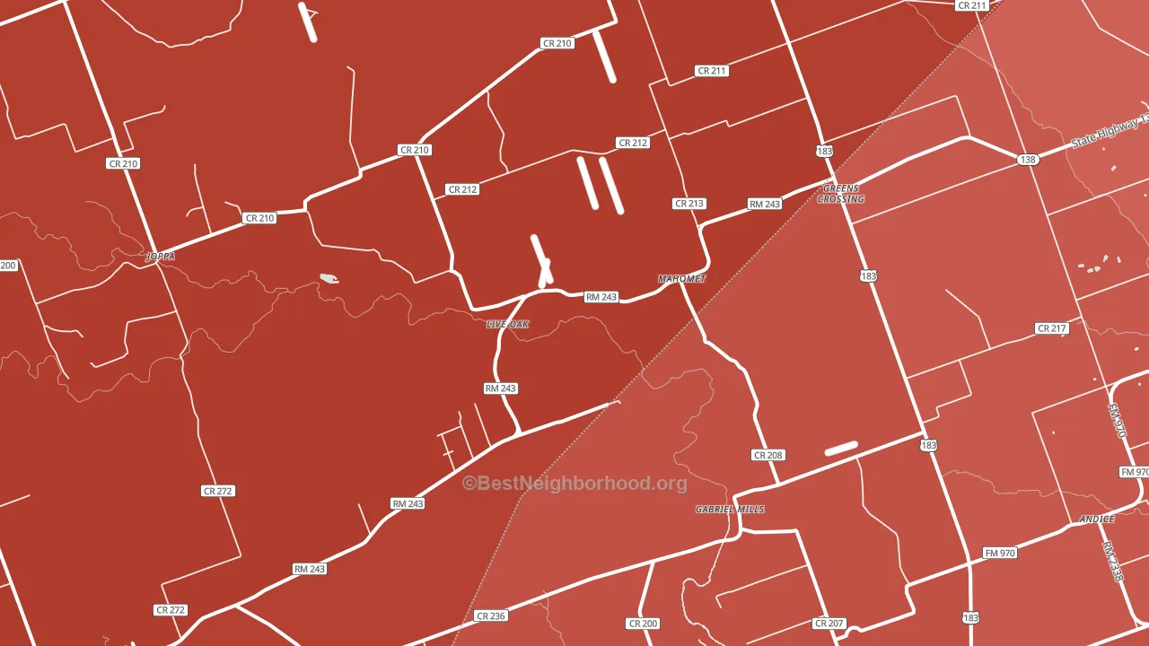 Mahomet, TX block-group political-lean map