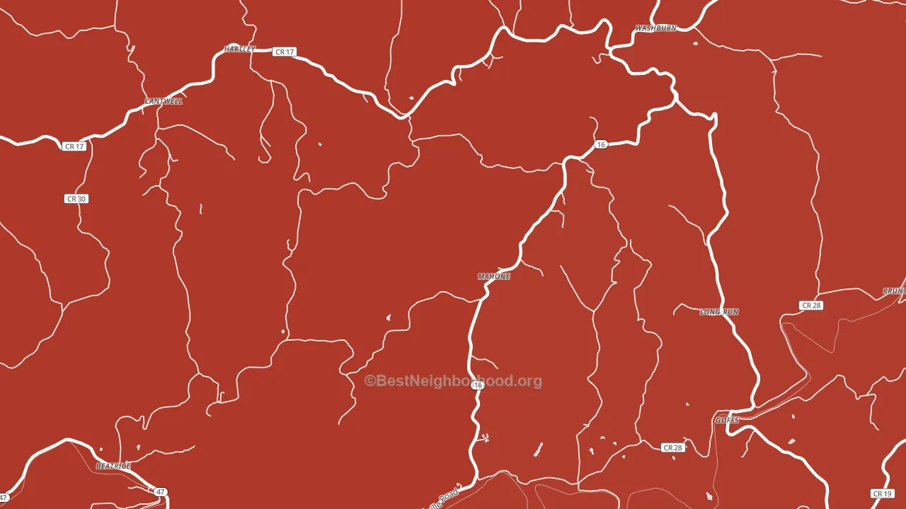 Mahone, WV block-group political-lean map
