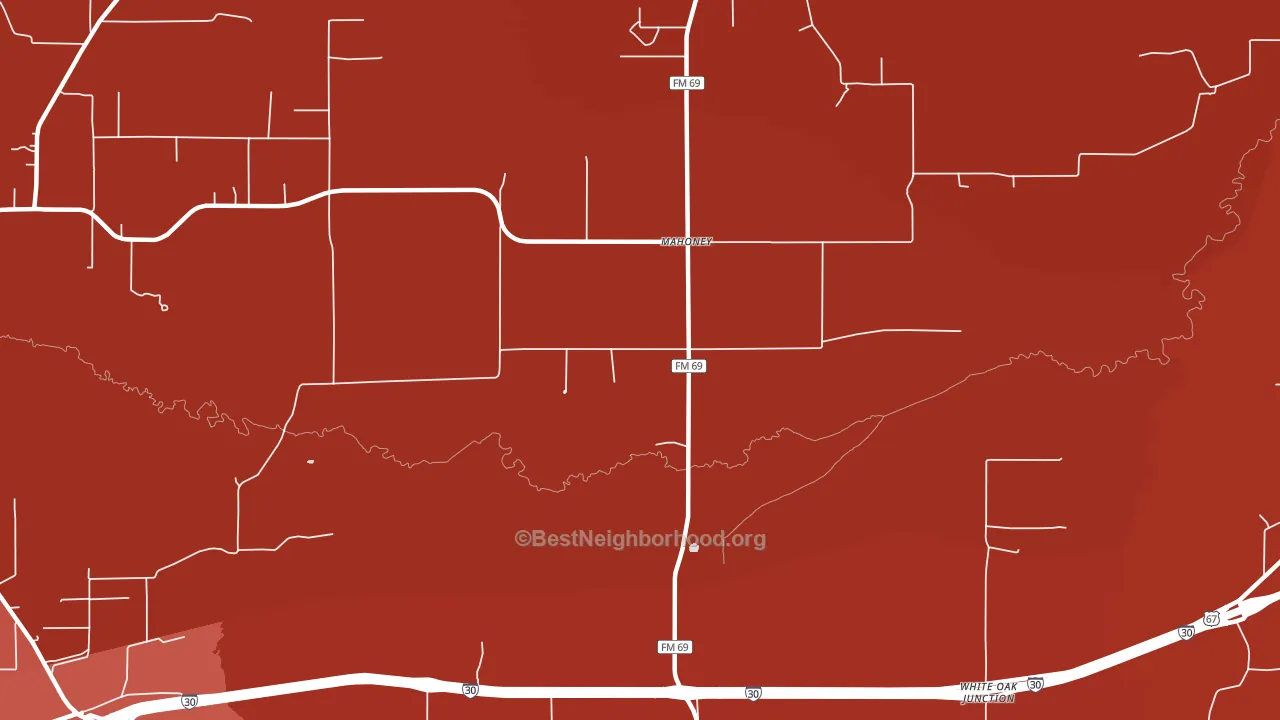 Mahoney, TX block-group political-lean map