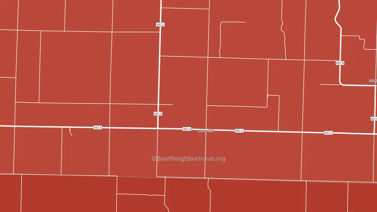 Main City, MO block-group political-lean map