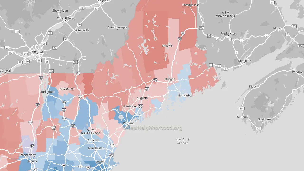 Maine block-group political-lean map