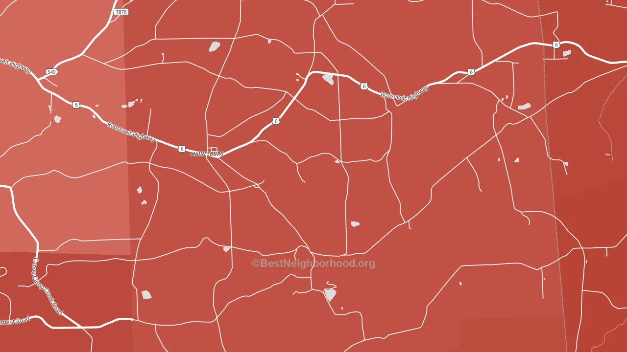 Mainesburg, PA block-group political-lean map