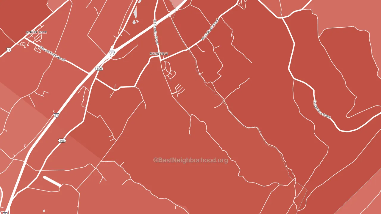 Mainsville, PA block-group political-lean map