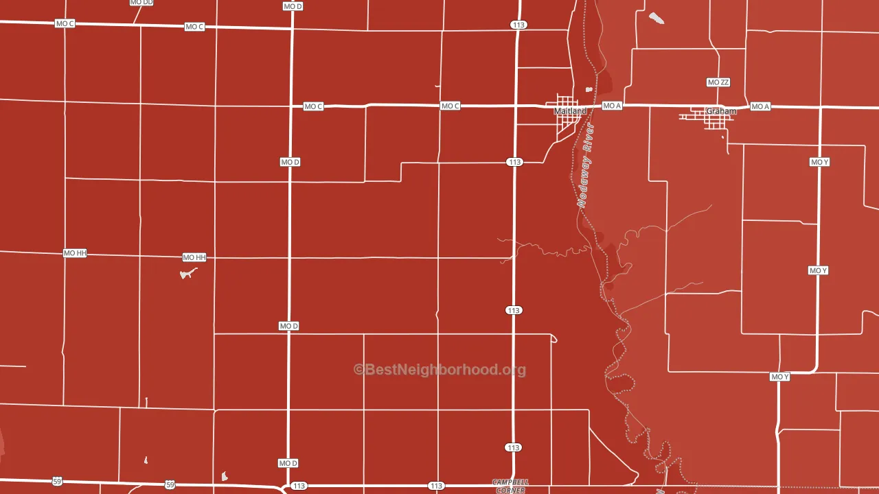 Maitland, MO block-group political-lean map