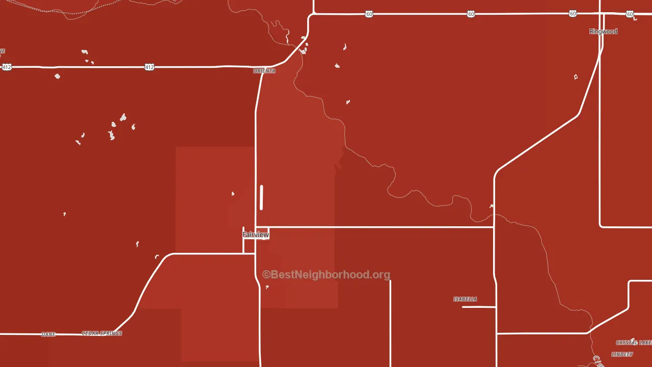 Major County, OK block-group political-lean map