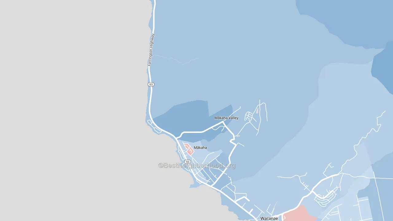 Makaha, HI block-group political-lean map