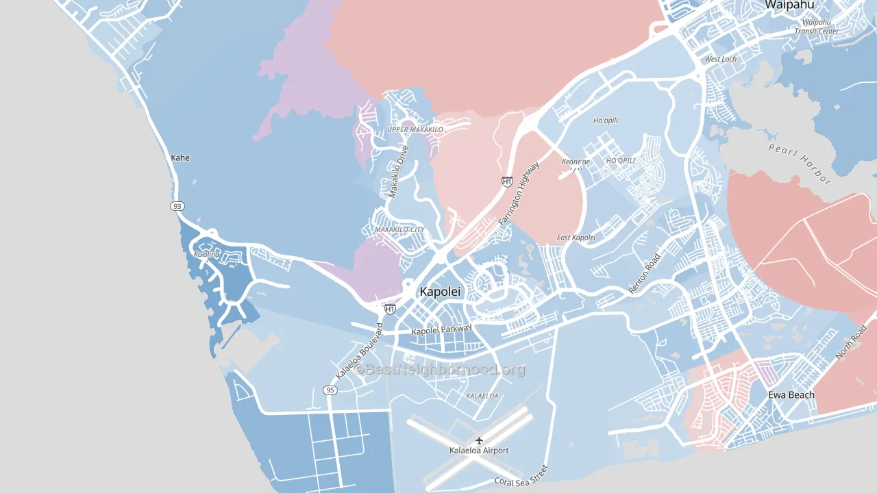 Makakilo-Kapolei-Honokai Hale, Kapolei, HI block-group political-lean map