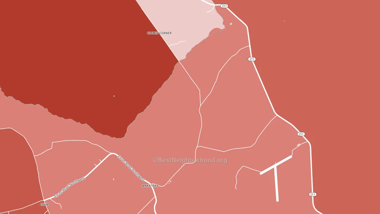 Makatoka, NC block-group political-lean map