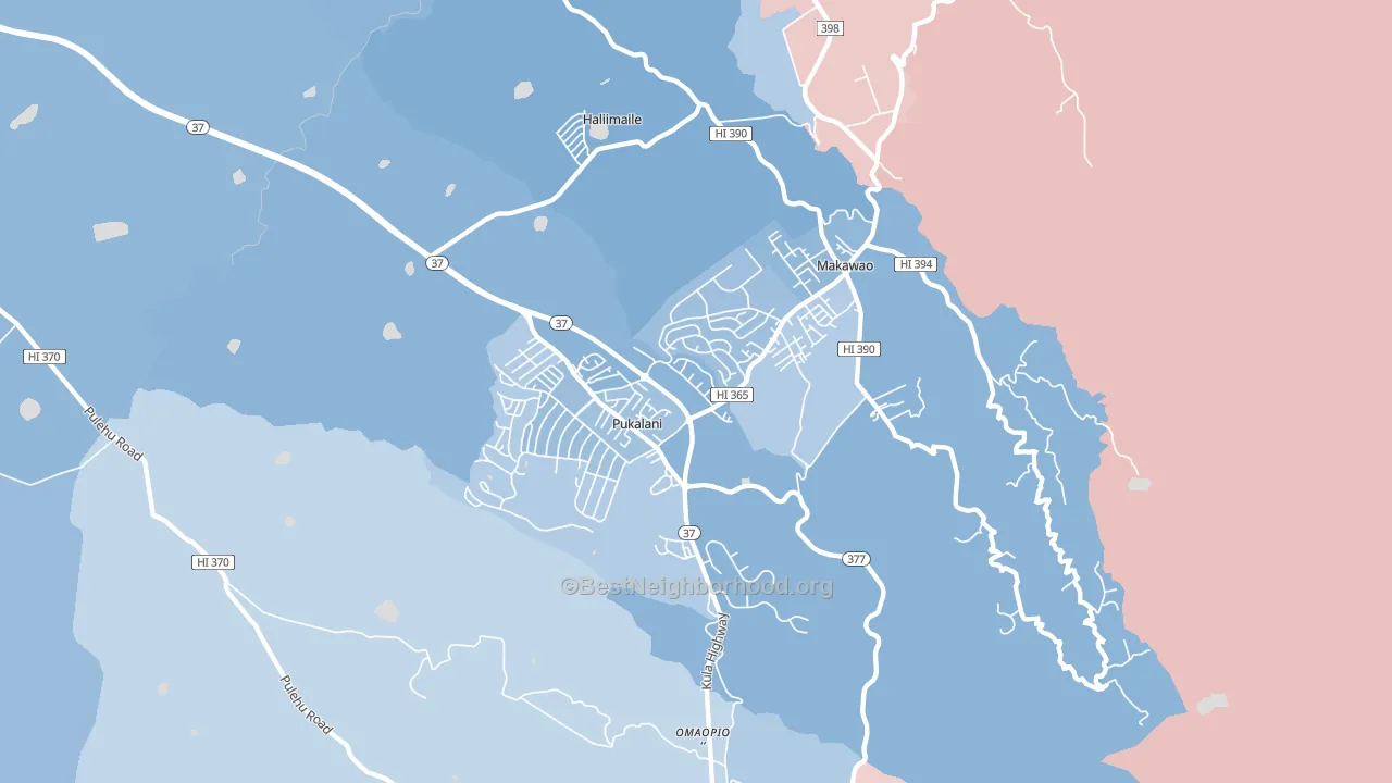 Makawao, HI block-group political-lean map