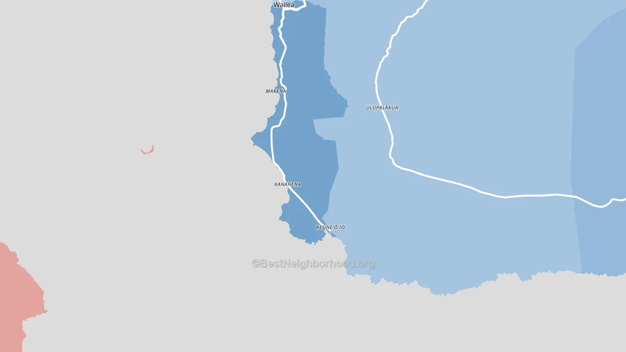 Makena, HI block-group political-lean map