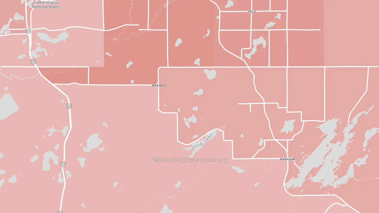 Makinen, MN block-group political-lean map