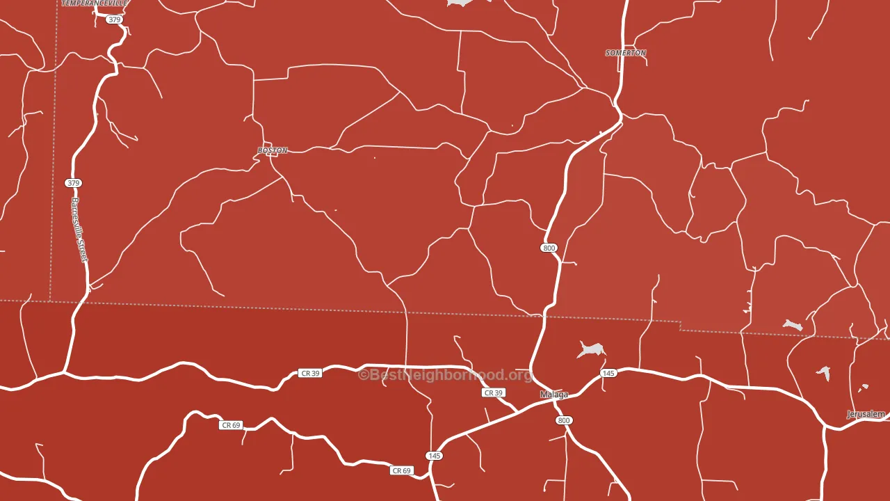 Malaga, OH block-group political-lean map