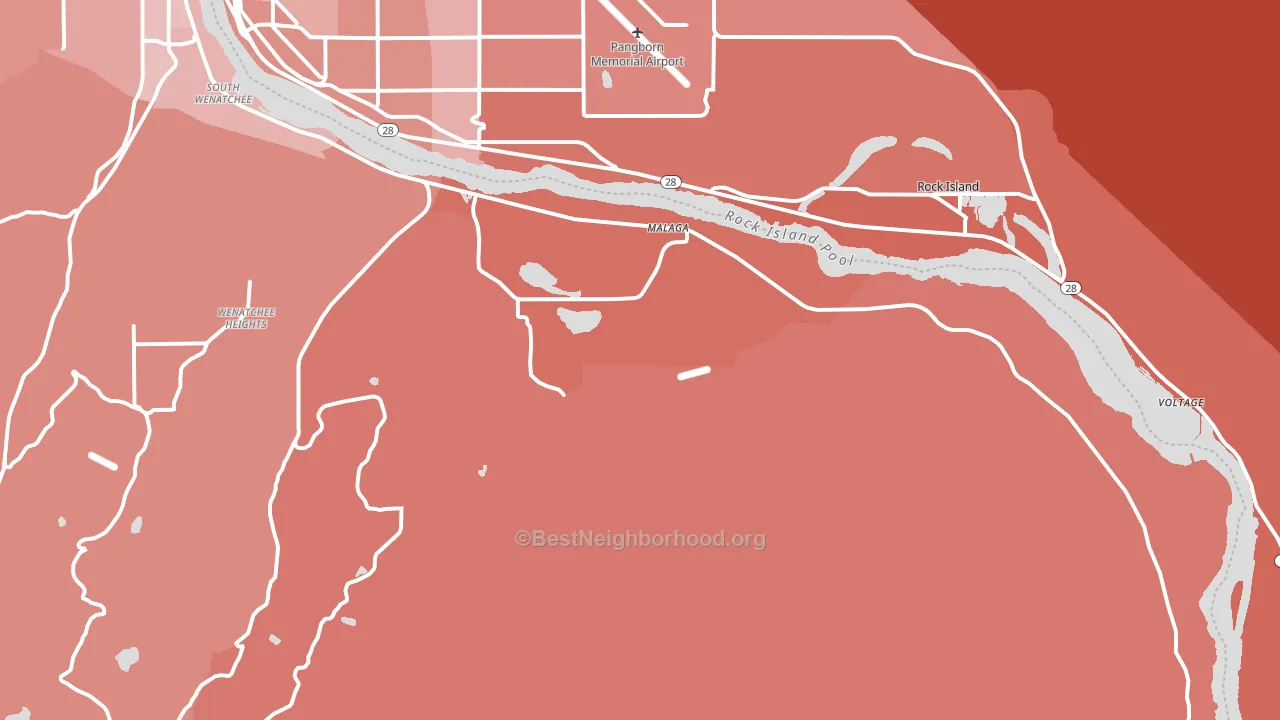 Malaga, WA block-group political-lean map