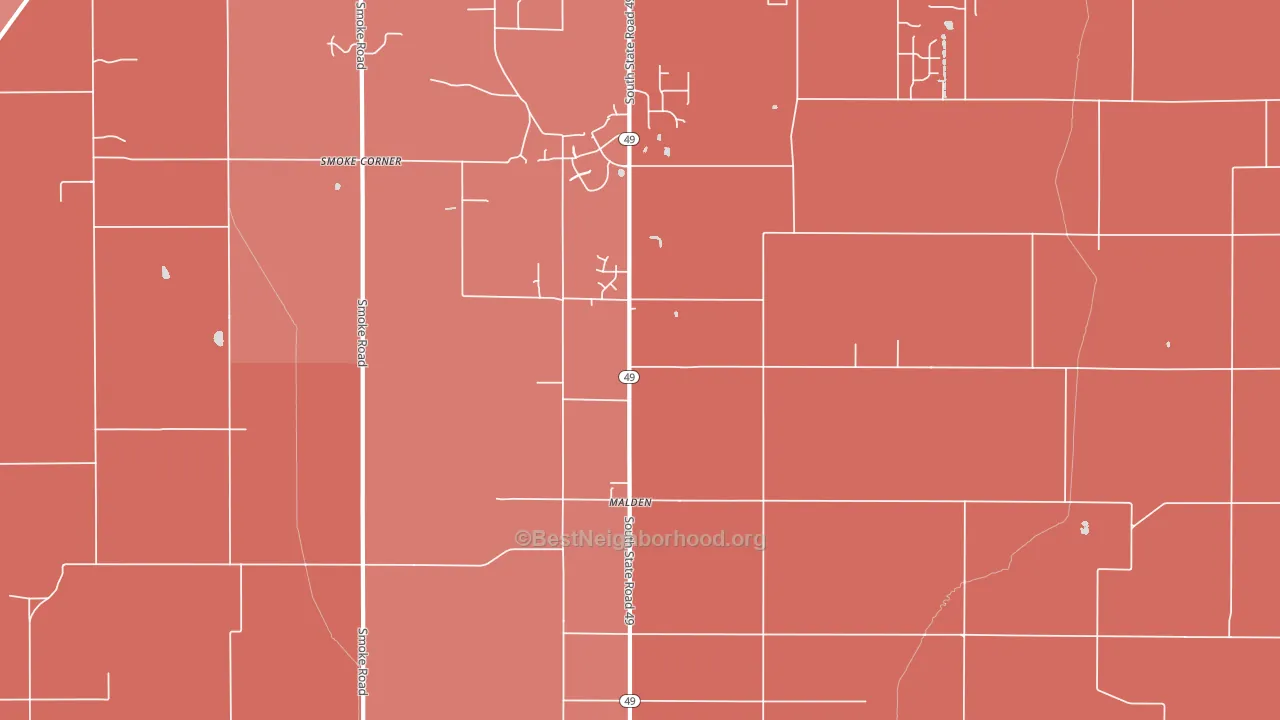 Malden, IN block-group political-lean map