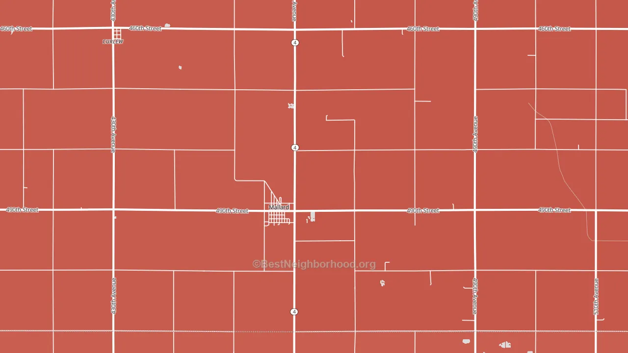 Mallard, IA block-group political-lean map