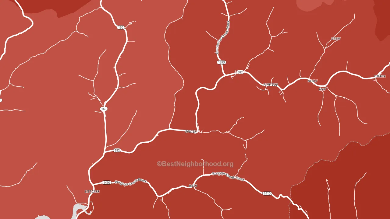 Mallie, KY block-group political-lean map