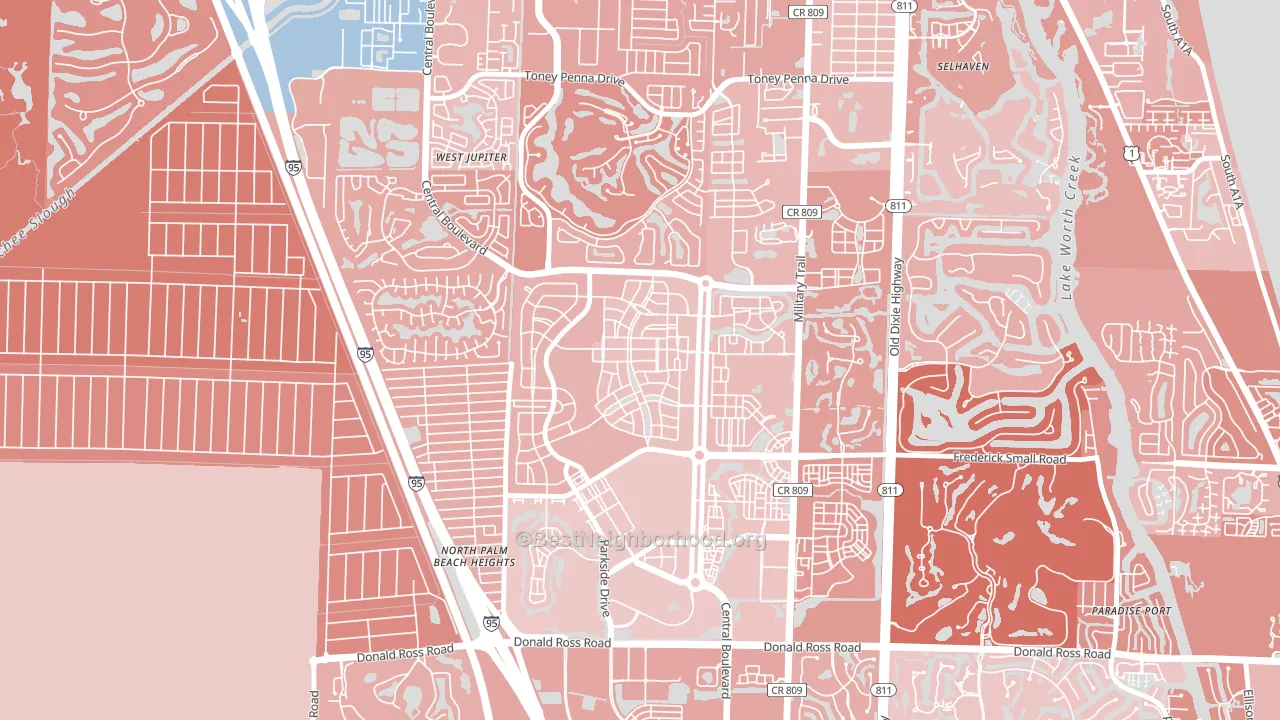 Mallory Creek at Abacoa, Jupiter, FL block-group political-lean map