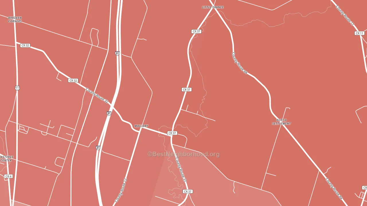 Mallory, NY block-group political-lean map