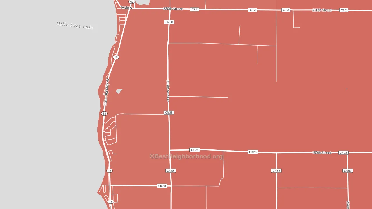 Malmo, MN block-group political-lean map