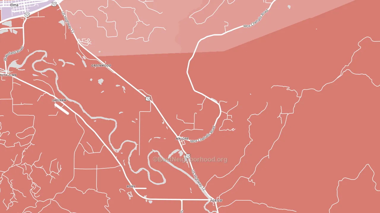 Malone, WA block-group political-lean map