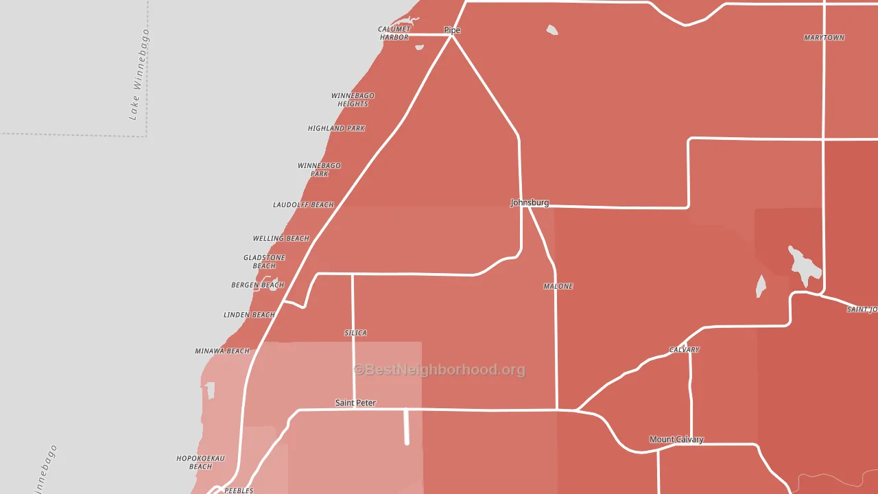 Malone, WI block-group political-lean map