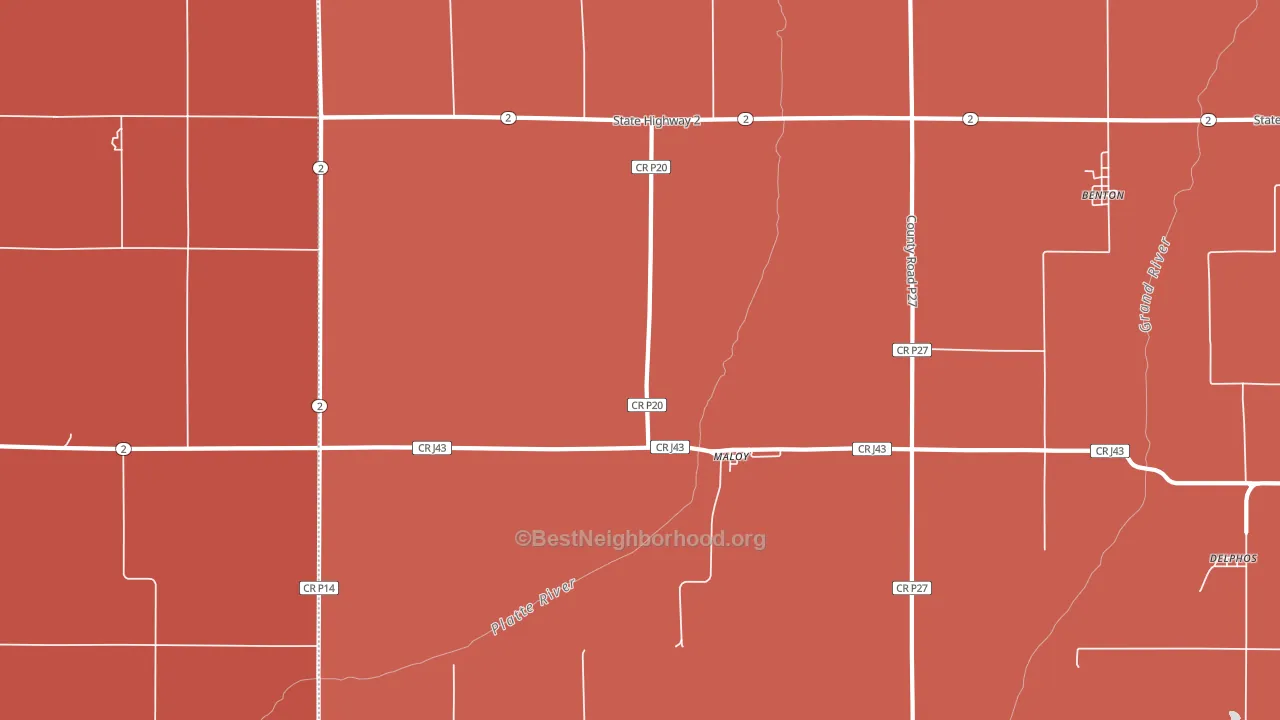 Maloy, IA block-group political-lean map