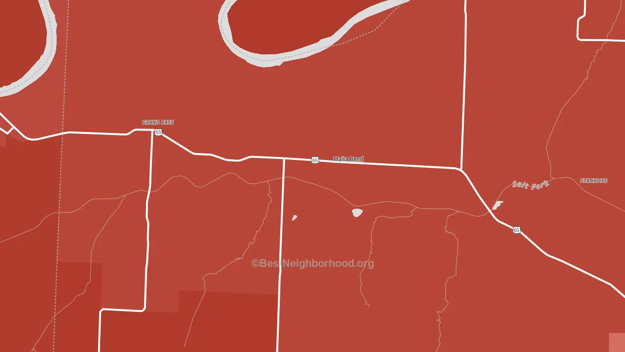 Malta Bend, MO block-group political-lean map