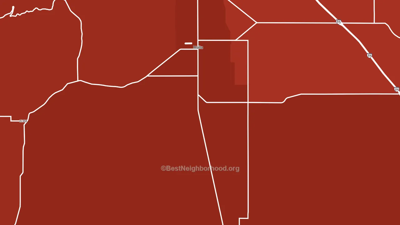 Malta, ID block-group political-lean map