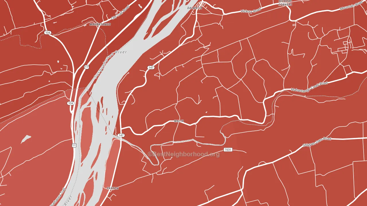 Malta, PA block-group political-lean map